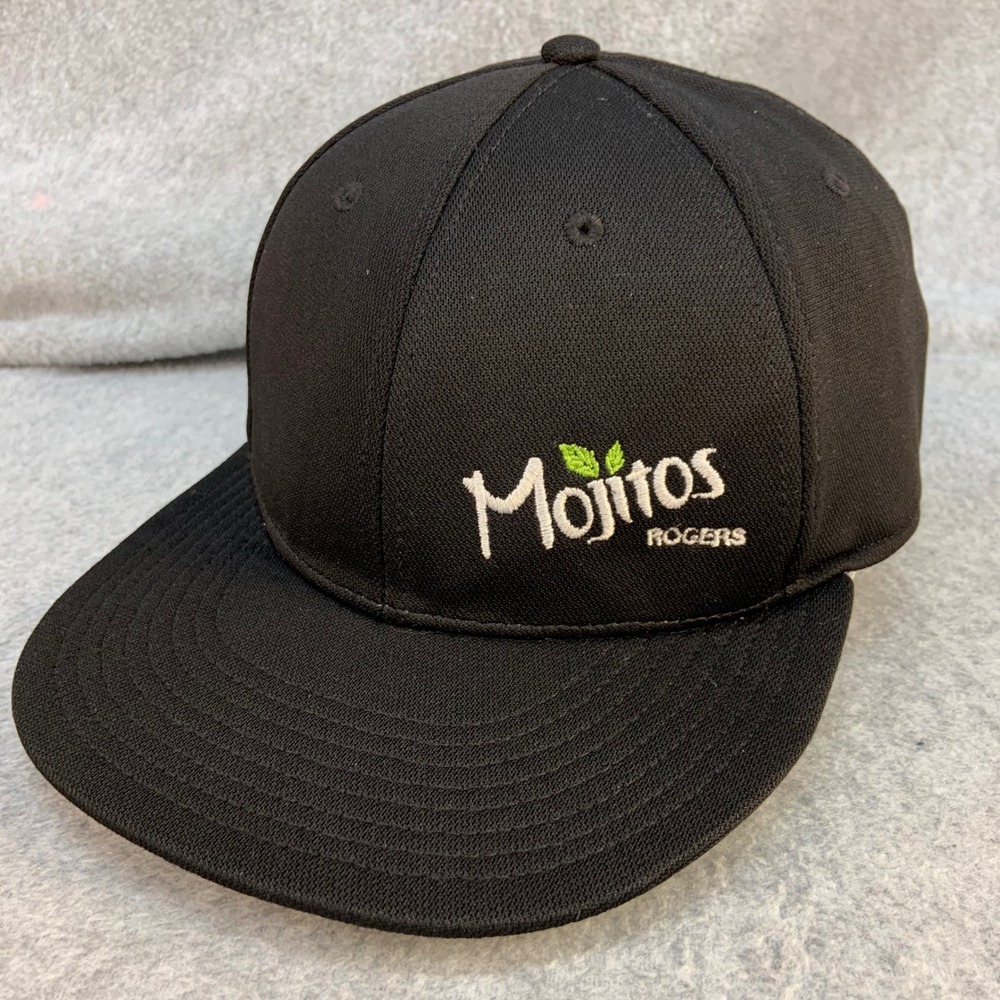 Mojitos Rogers Adult Black OC Sports Baseball Cap ProFlex Eco Stretch L/XL